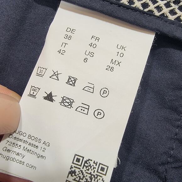 Hugo Boss Acrila Pants 6 White Black Check Slacks Texture Business Corpcore - Picture 9 of 13